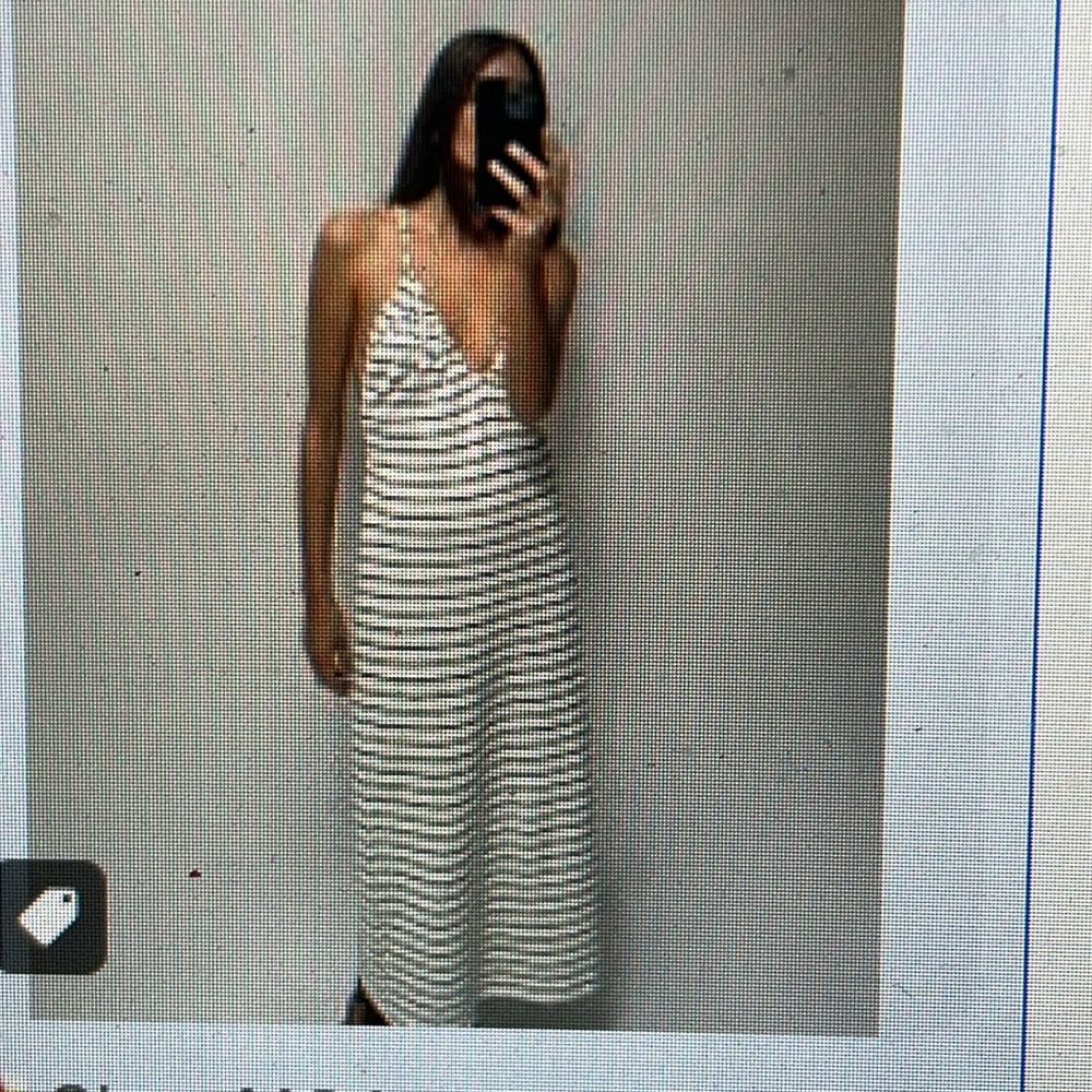 Zara Striped Black and White Maxi Dress- new - Picture 1 of 8